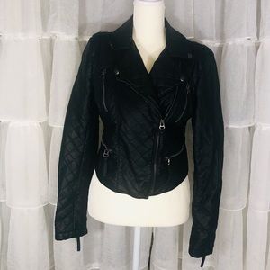Quilted faux leather jacket